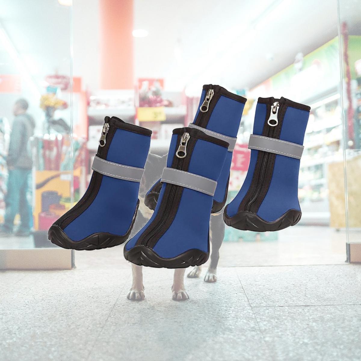 Picture of Pet Edge UM1245 16 19 Therma Pet Neoprene Dog Boots, Blue - Medium