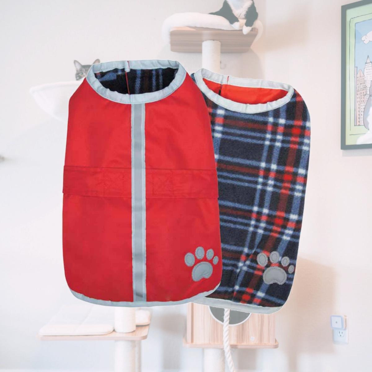 Picture of Pet Edge UM210 24 90 Noreaster Dog Blanket Coat, Dark Red - Extra Large