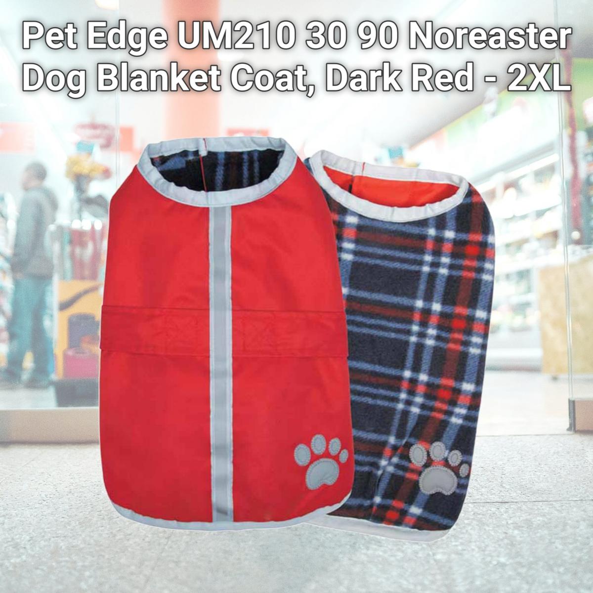 Picture of Pet Edge UM210 30 90 Noreaster Dog Blanket Coat, Dark Red - 2XL