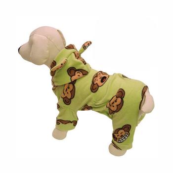 Picture of Klippo KBD028 M Silly Monkey Fleece Hooded Dog Pajamas, Lime - Medium