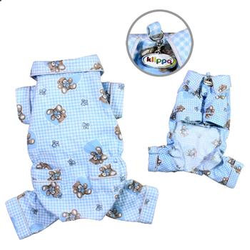 Picture of Klippo KBD066-S Teddy Bear Love Flannel Dog Pajamas, Light Blue - Small
