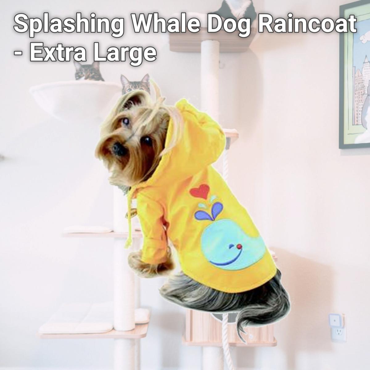 Picture of Klippo KJK060-XL Splashing Whale Dog Raincoat - Extra Large