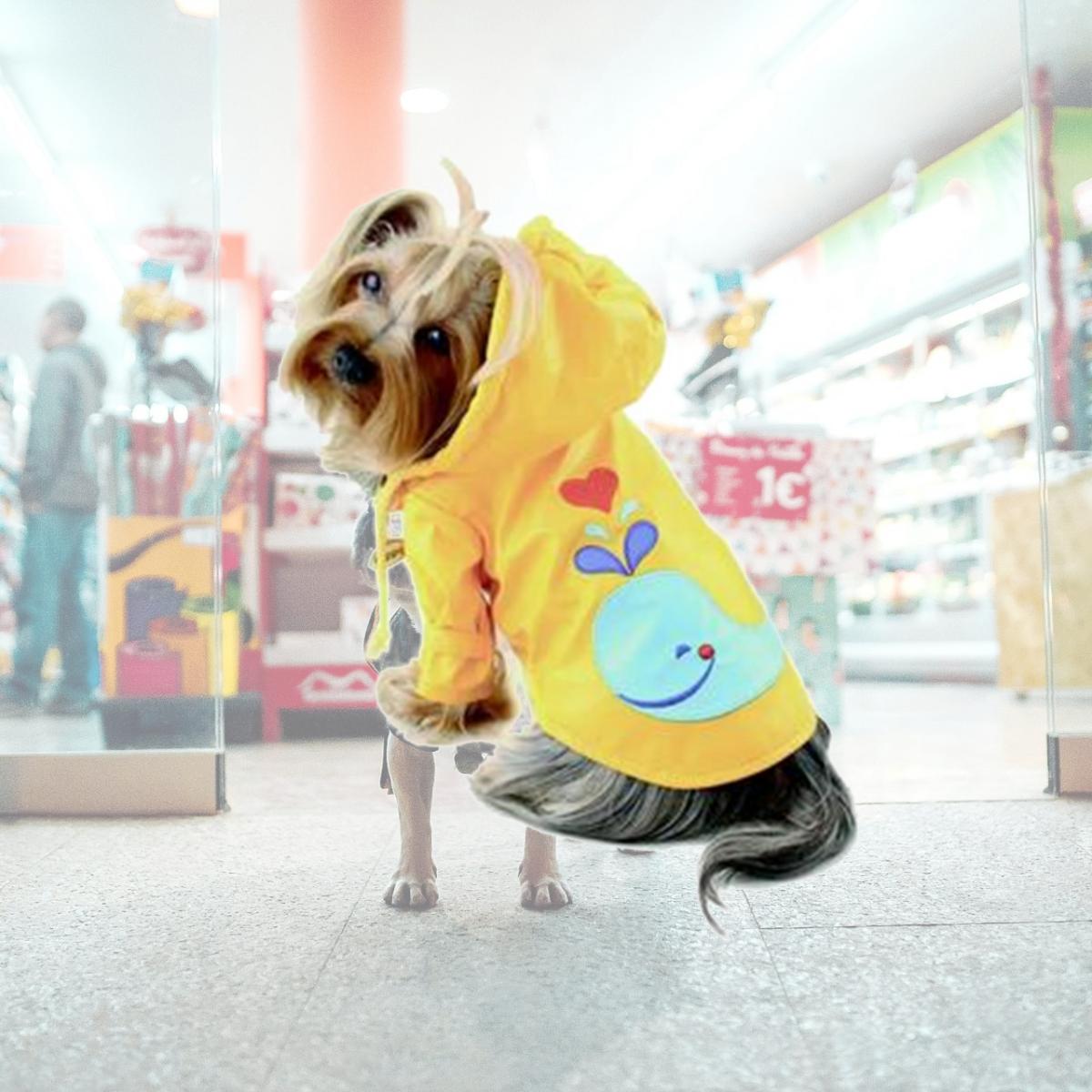 Picture of Klippo KJK060-XL Splashing Whale Dog Raincoat - Extra Large