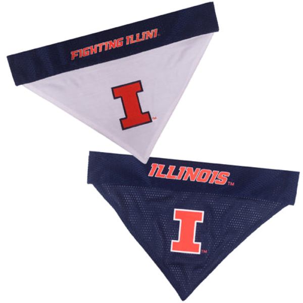 Picture of Pets First IL-3217-S-M Illinois Fighting Illini Reversible Bandana for Pets&#44; Small & Medium