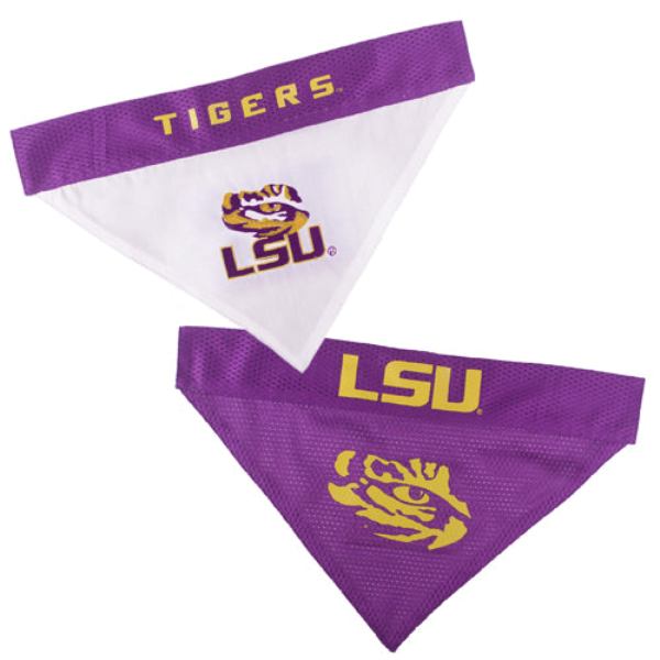 Picture of Pets First LSU-3217-L-XL Louisiana State Reversible Bandana for Pets&#44; Large & Extra Large