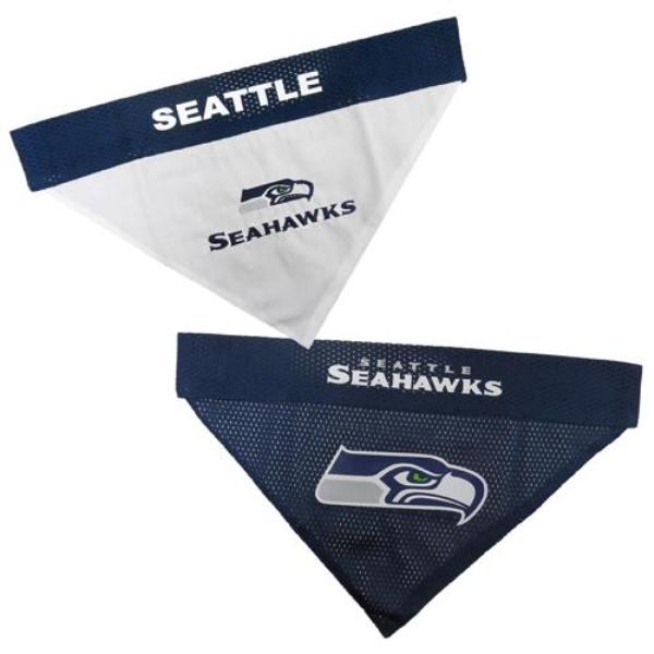 SEA-3217-L-XL Seattle Seahawks Pet Reversible Bandana, Large & Extra Large -  Pets First