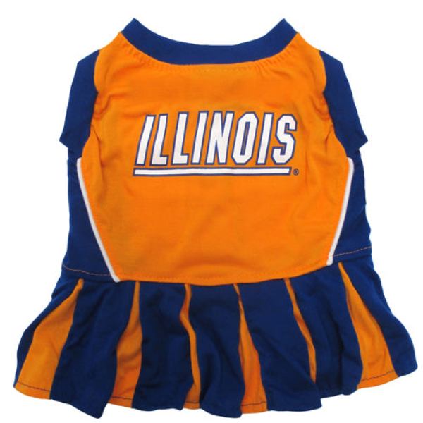 Picture of Pets First IL-4007-MD Illinois Fighting Illini Cheerleader Dress for Pets&#44; Medium