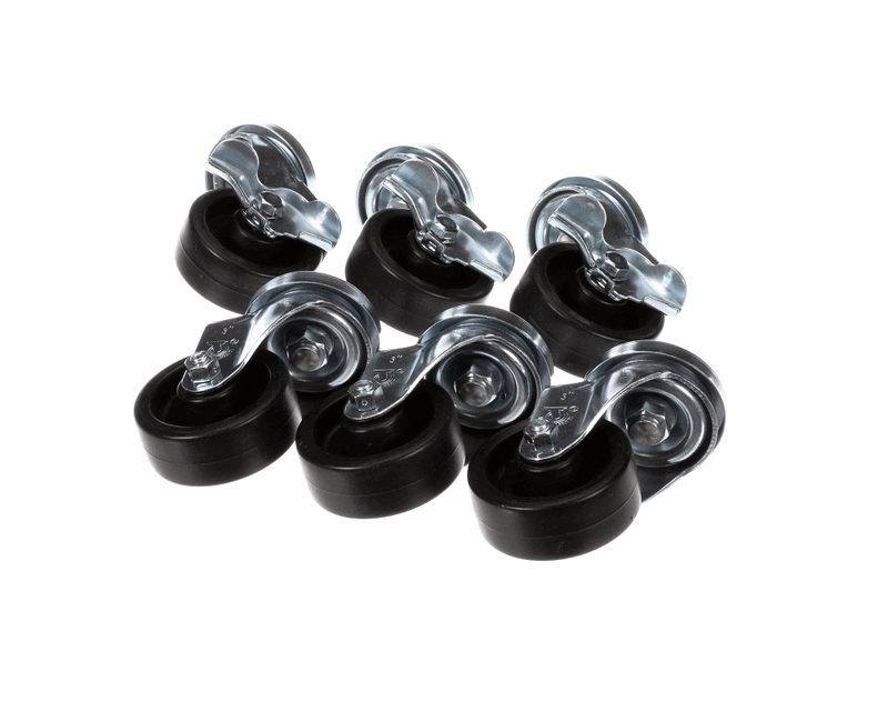 Picture of Traulsen CK32 Genuine OEM Caster Kit - 4 in.&#44; Swivel Stem&#44; 3 with Brake & 3 without - Set of 6