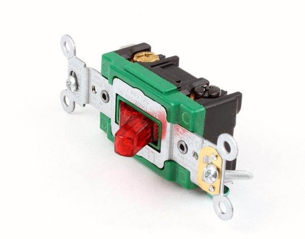 Picture of Duke 212792 120-277V AC 30A Lighted Red Toggle 2-Pole Switch