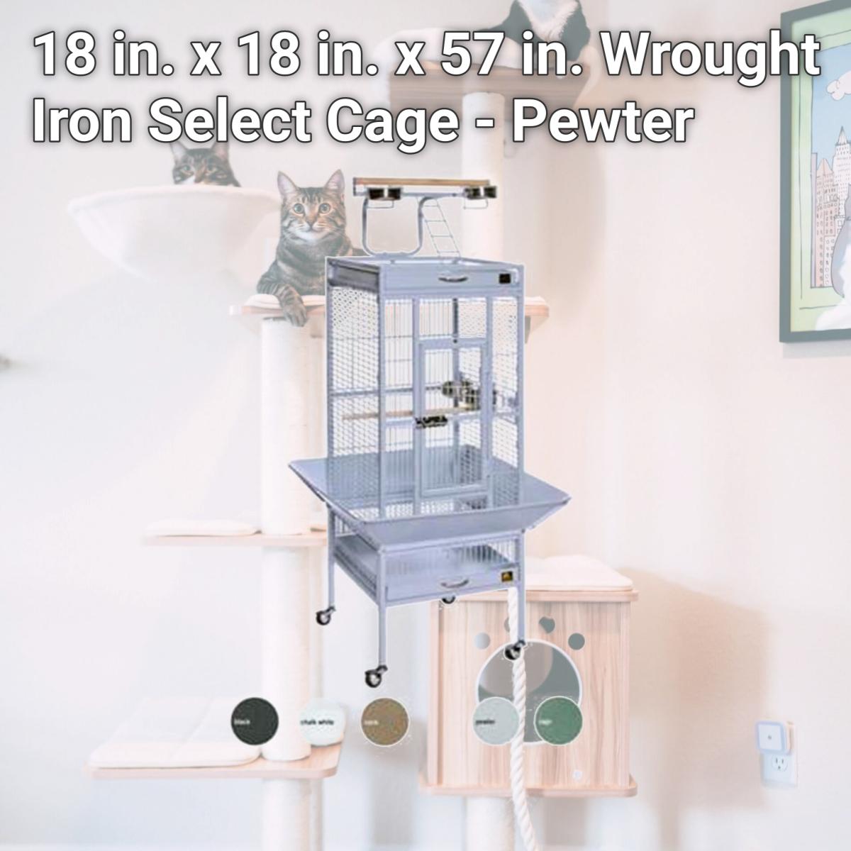 Picture of Prevue Pet Products 3151W 18 in. x 18 in. x 57 in. Wrought Iron Select Cage - Pewter