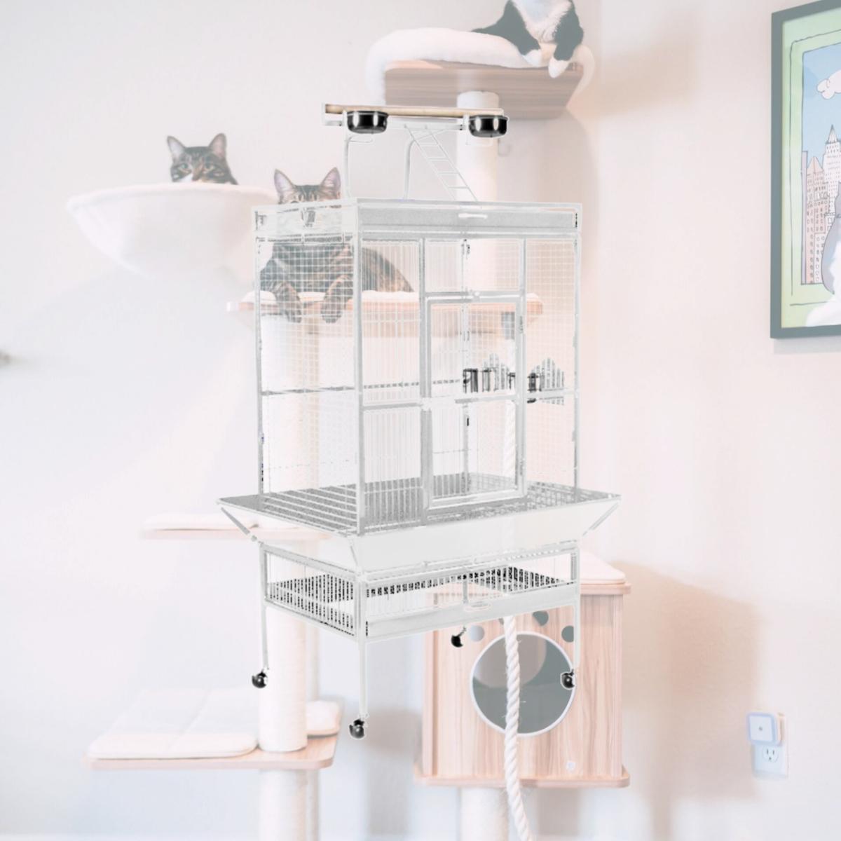 Picture of Prevue Pet Products 3153C 30 in. x 22 in. x 63 in. Wrought Iron Select Cage - Chalk White