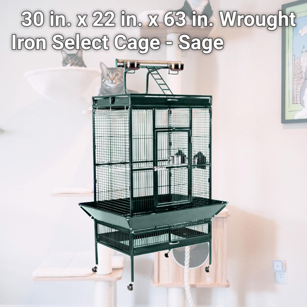 Picture of Prevue Pet Products 3153SAGE 30 in. x 22 in. x 63 in. Wrought Iron Select Cage - Sage