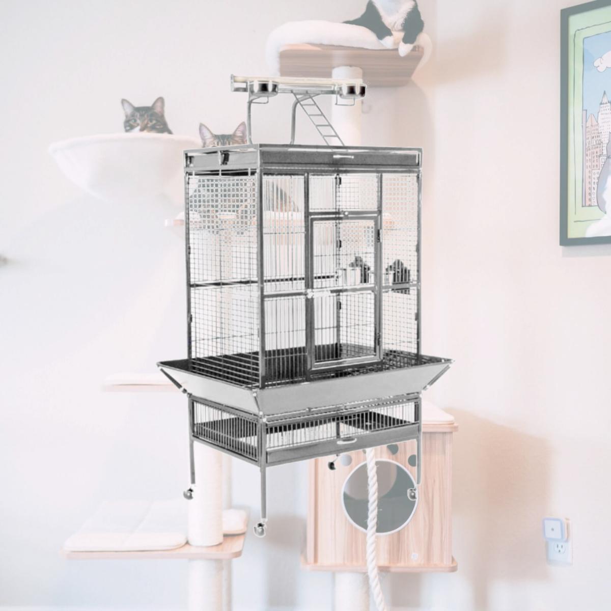 Picture of Prevue Pet Products 3153W 30 in. x 22 in. x 63 in. Wrought Iron Select Cage - Pewter