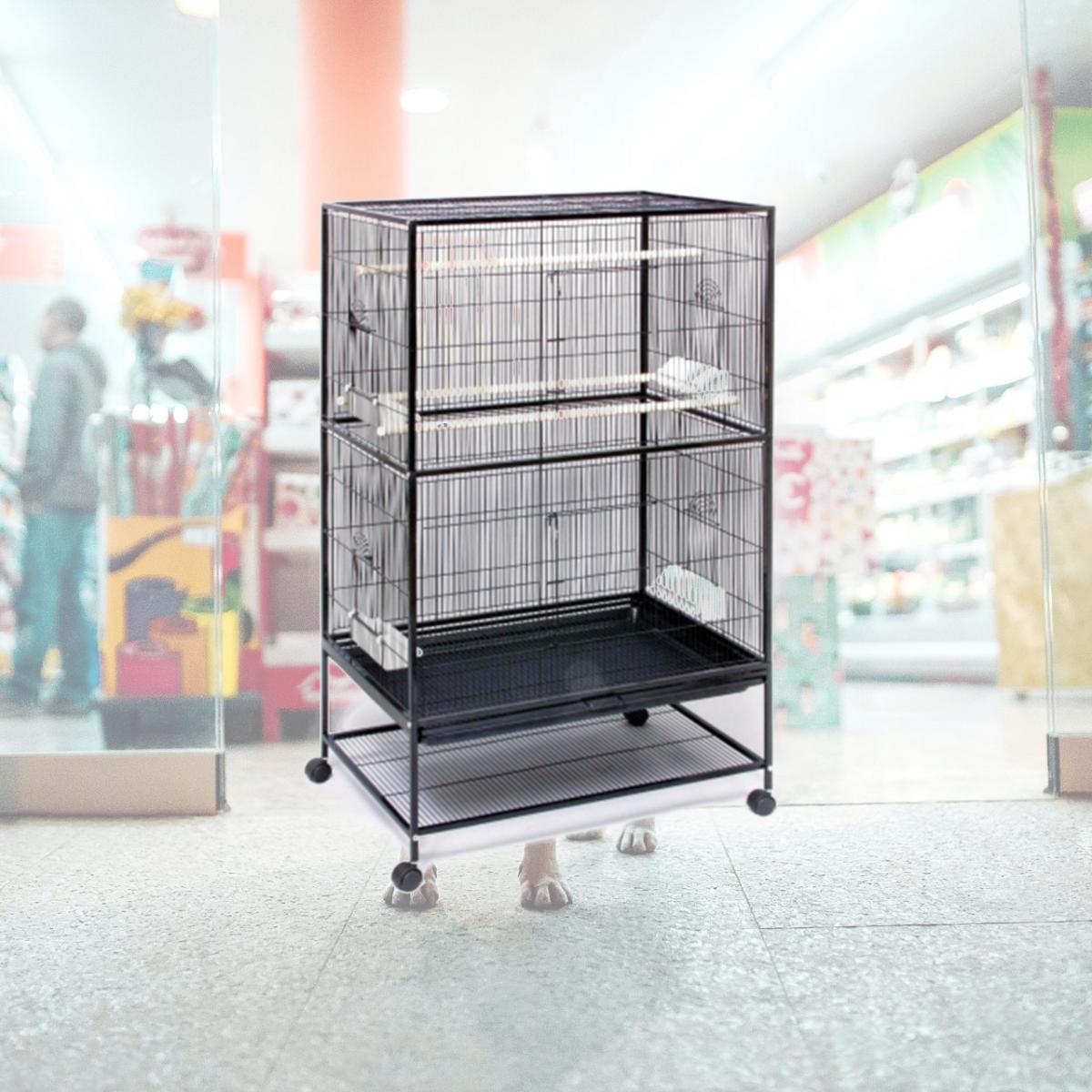 Picture of Prevue Pet Products F040 Wrought Iron Flight Cage with Stand - Balck