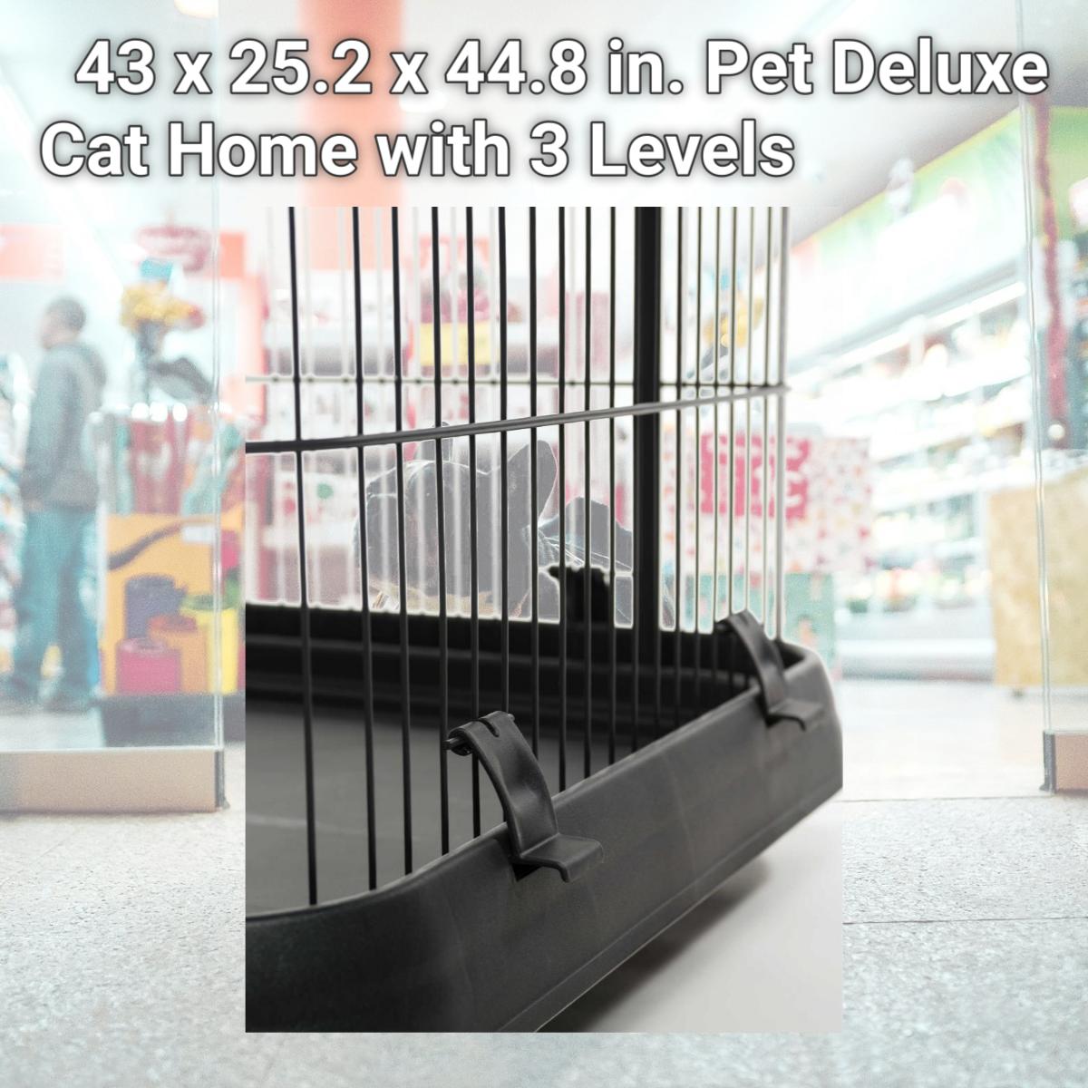 Picture of Prevue Hendryx 7501 43 x 25.2 x 44.8 in. Pet Deluxe Cat Home with 3 Levels