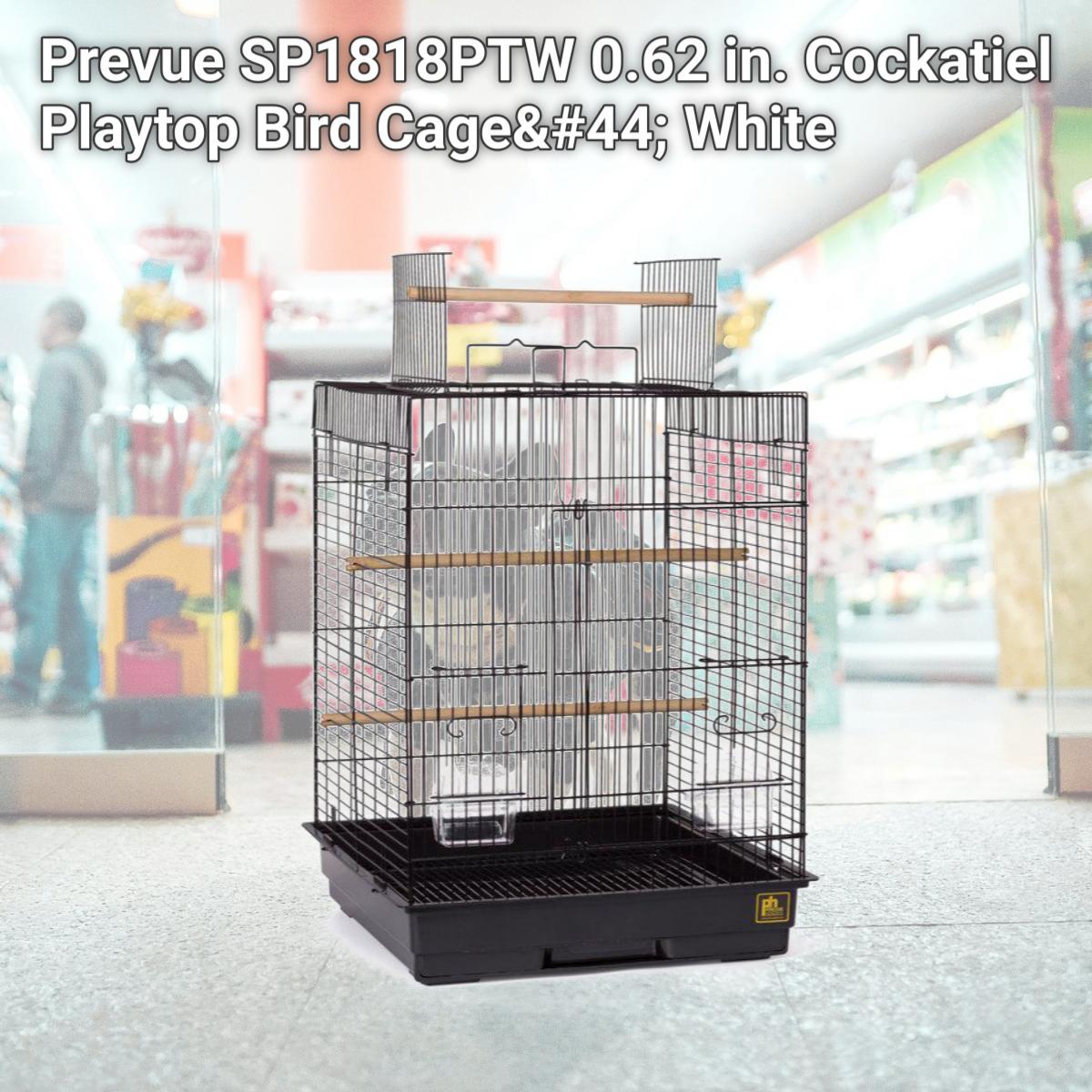 Picture of Prevue SP1818PTW 0.62 in. Cockatiel Playtop Bird Cage&#44; White