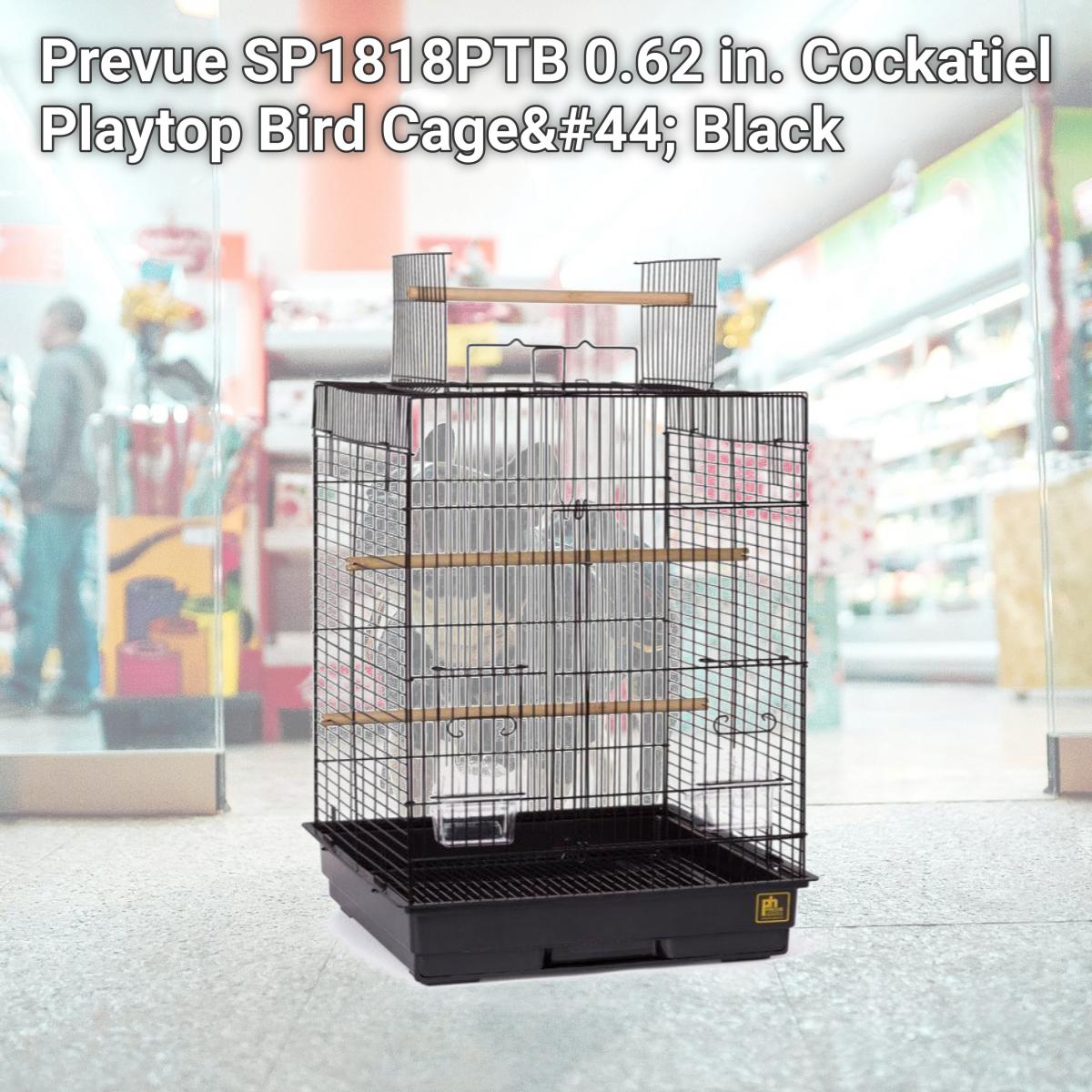 Picture of Prevue SP1818PTB 0.62 in. Cockatiel Playtop Bird Cage&#44; Black