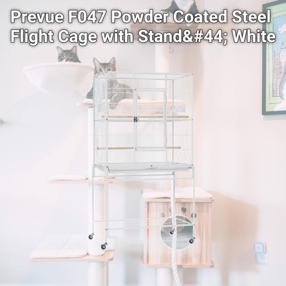Picture of Prevue F047 Powder Coated Steel Flight Cage with Stand&#44; White