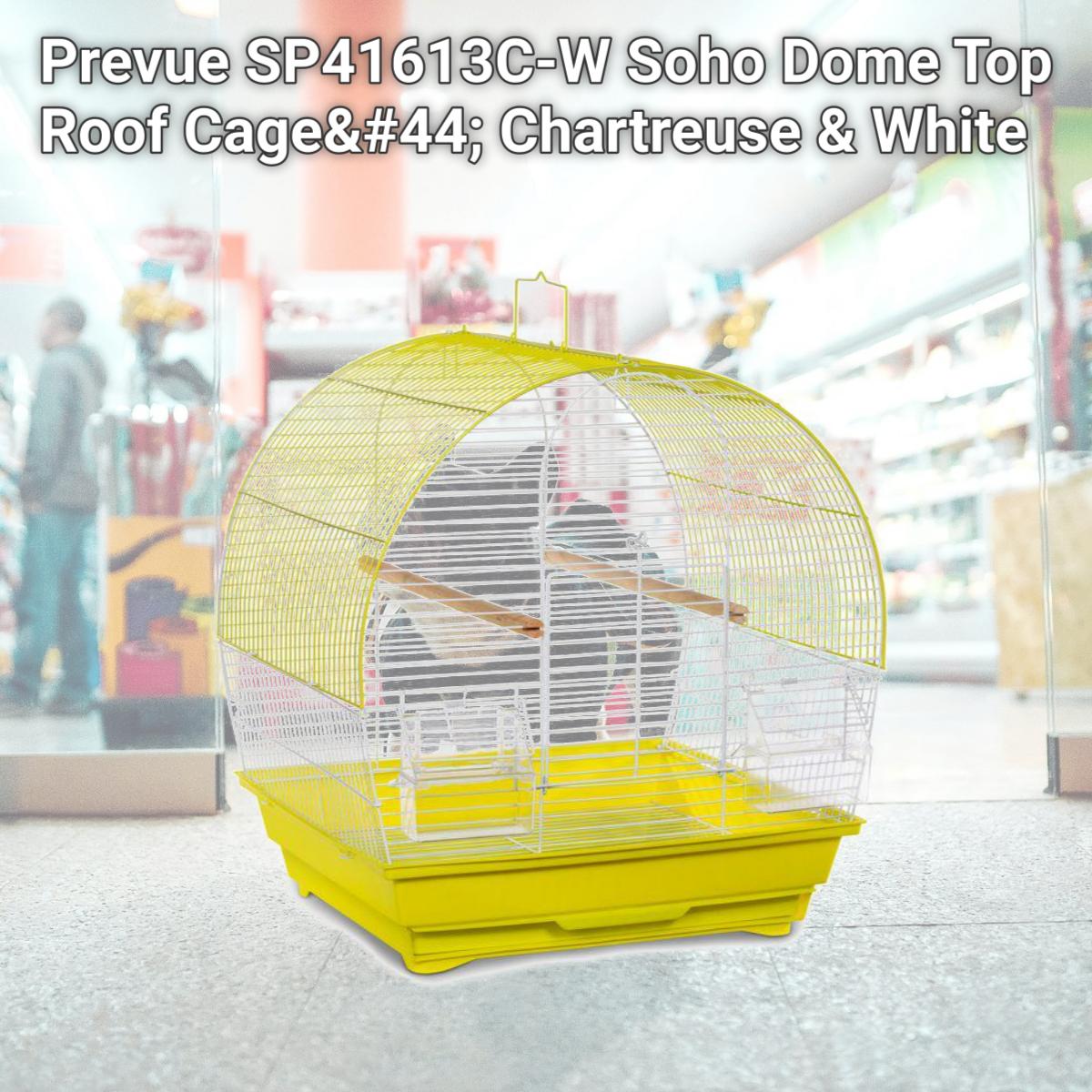 Picture of Prevue SP41613C-W Soho Dome Top Roof Cage&#44; Chartreuse & White