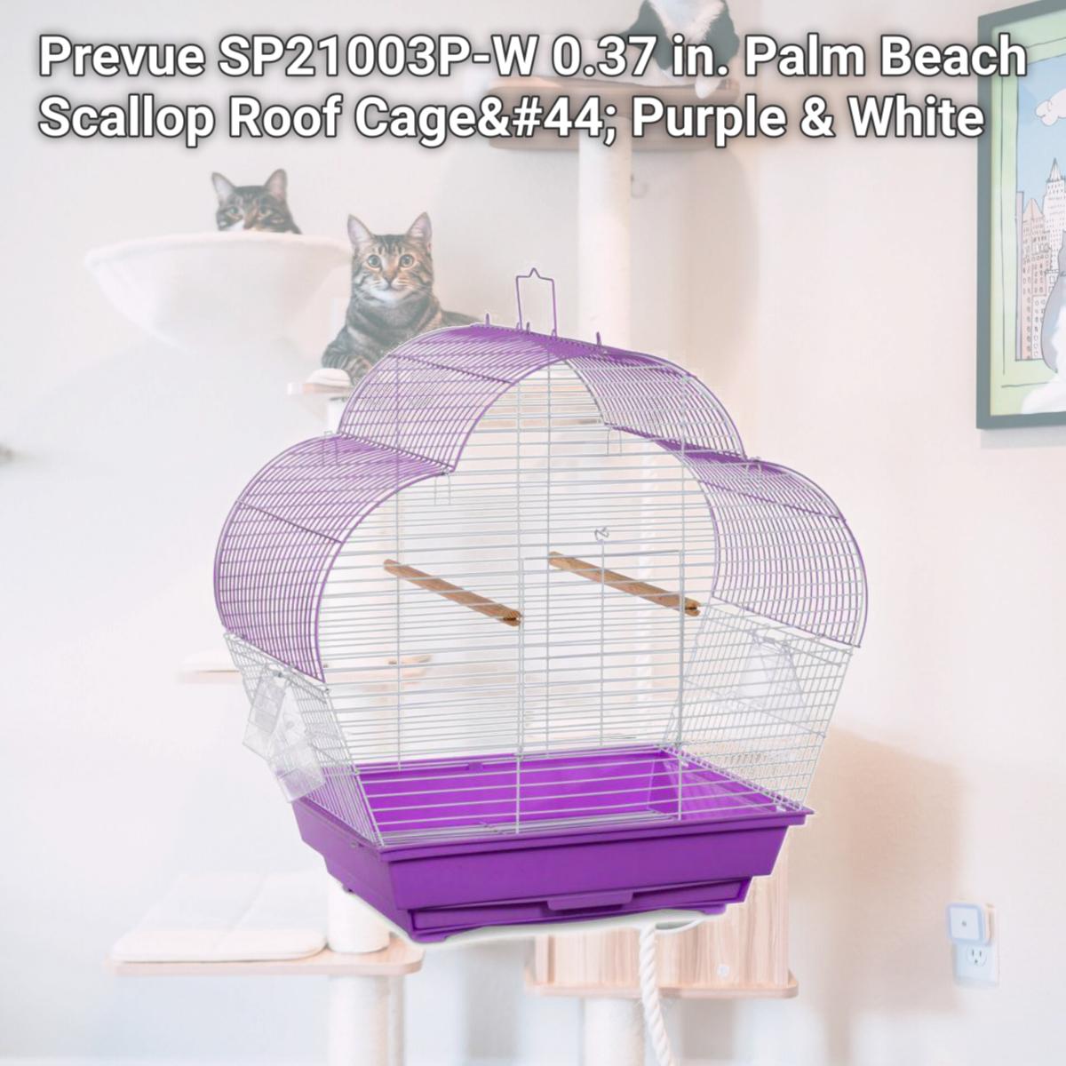 Picture of Prevue SP21003P-W 0.37 in. Palm Beach Scallop Roof Cage&#44; Purple & White