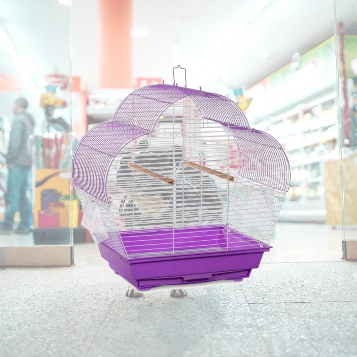Picture of Prevue SP21003P-W 0.37 in. Palm Beach Scallop Roof Cage&#44; Purple & White