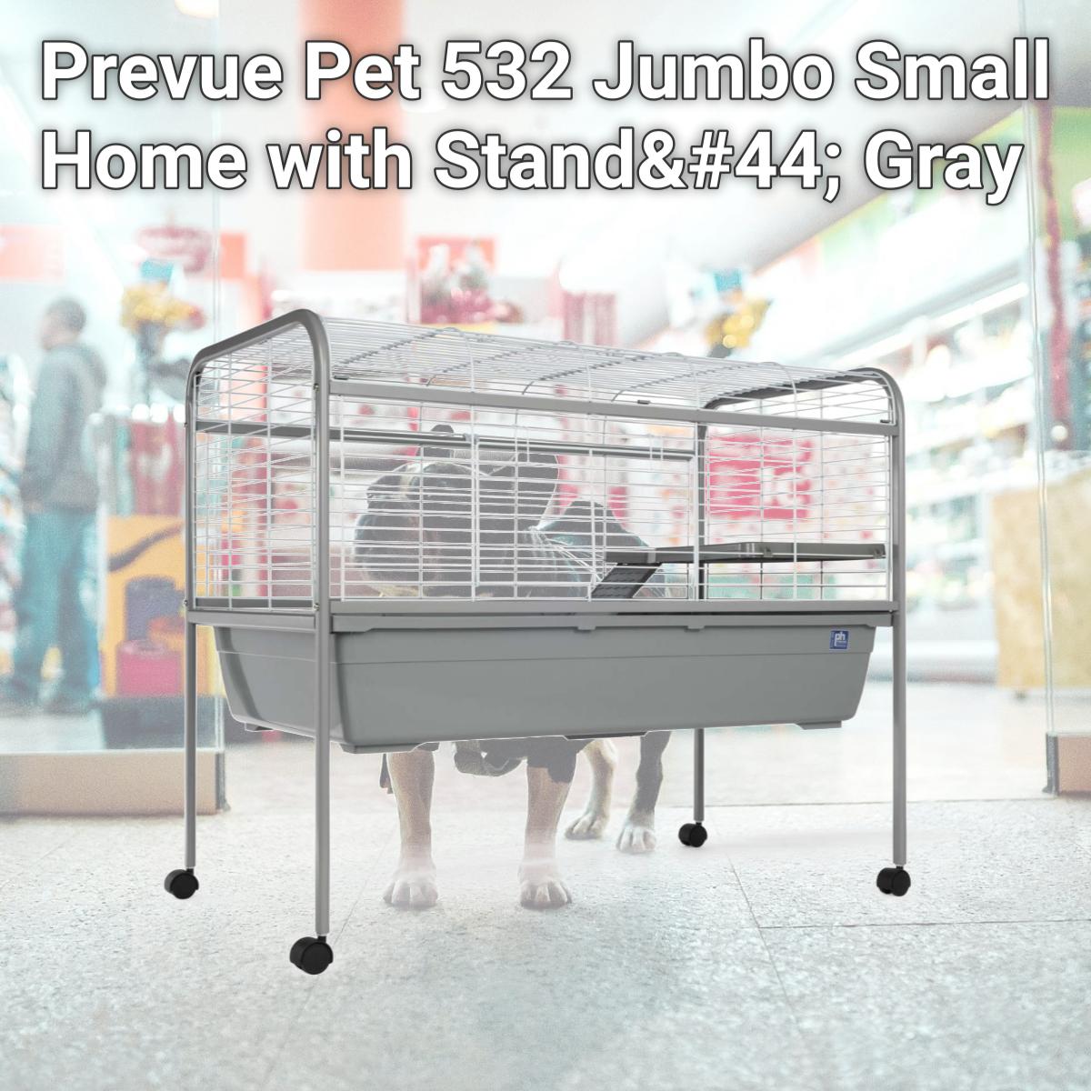 Picture of Prevue Pet 532 Jumbo Small Home with Stand&#44; Gray
