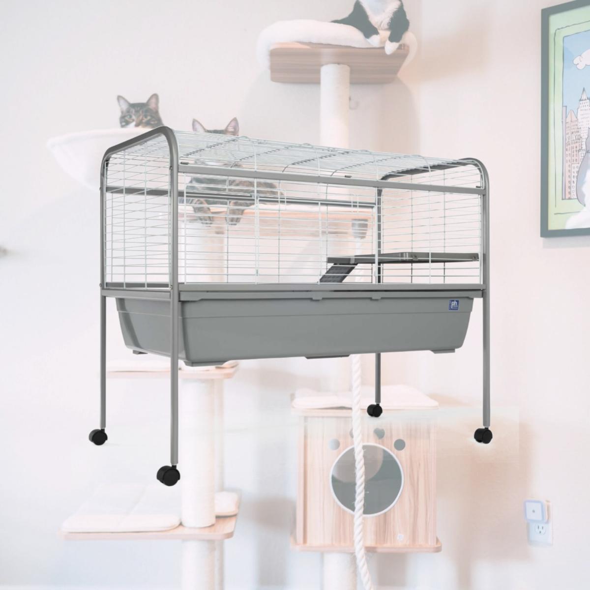 Picture of Prevue Pet 532 Jumbo Small Home with Stand&#44; Gray