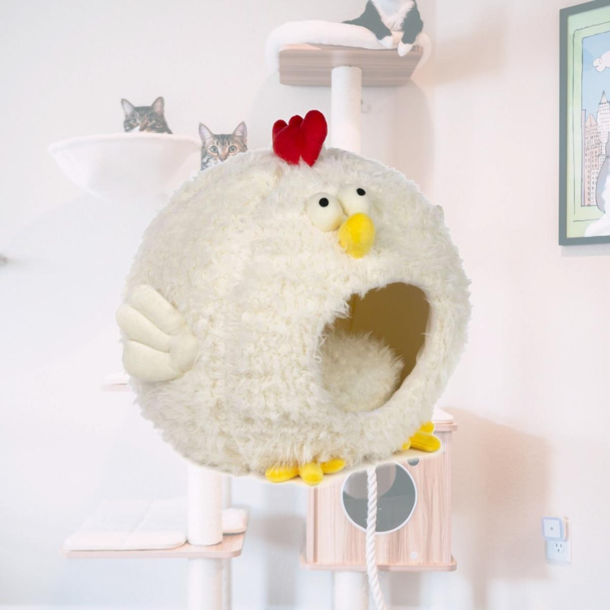Picture of Prevue Pet 7600 Comfy Chicken Hideaway Cat Bed&#44; White