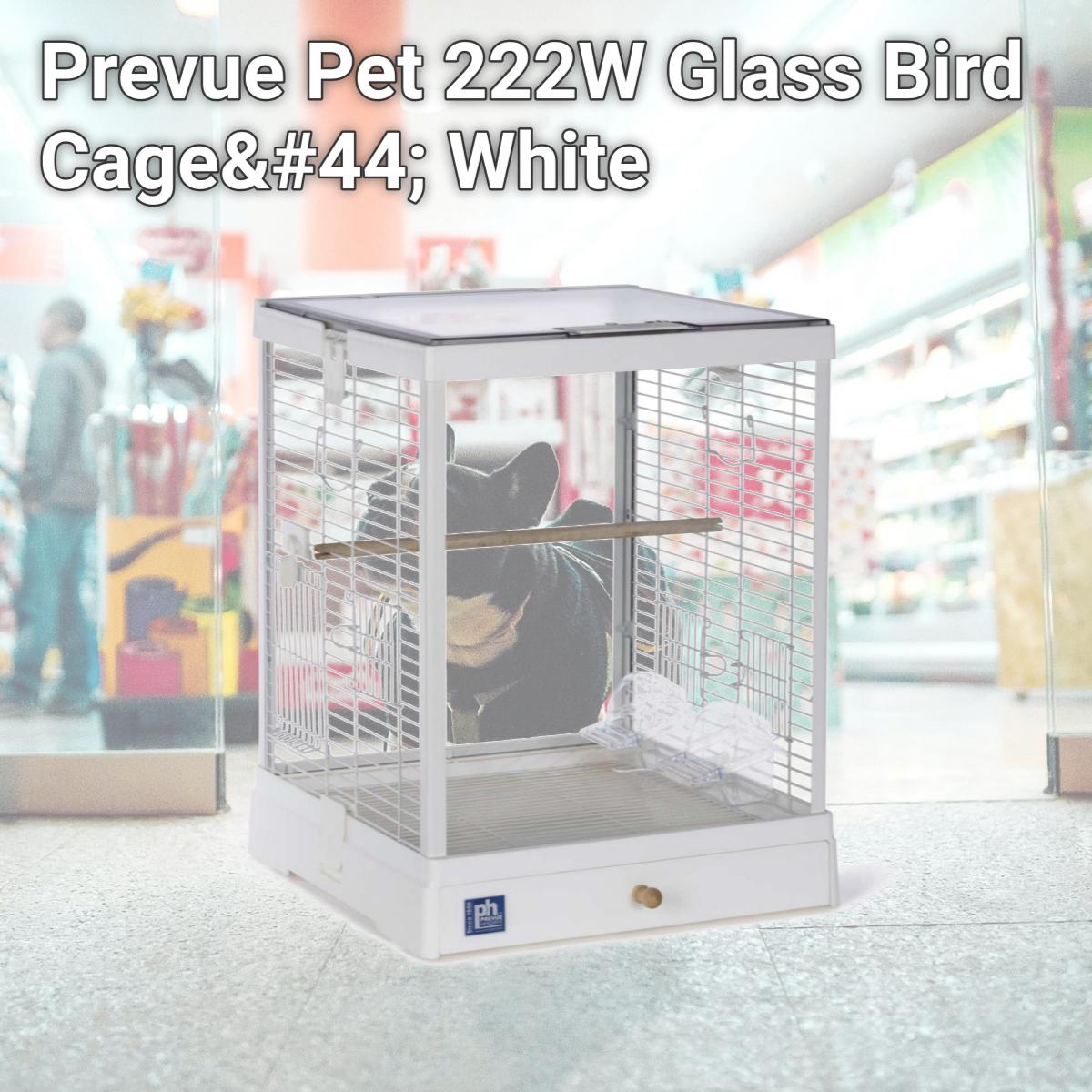 Picture of Prevue Pet 222W Glass Bird Cage&#44; White