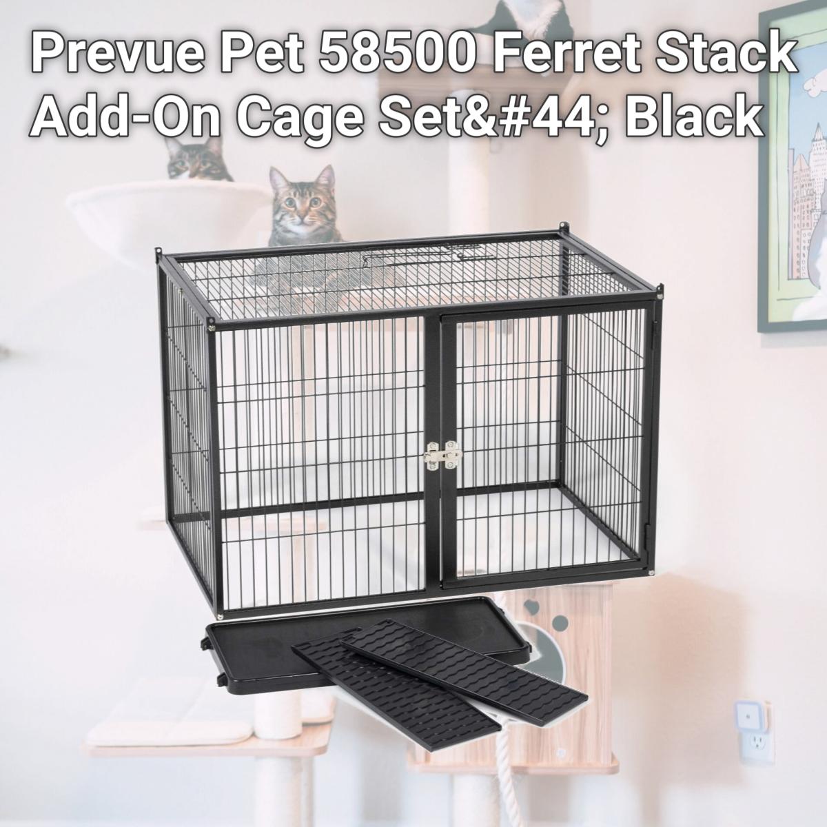 Picture of Prevue Pet 58500 Ferret Stack Add-On Cage Set&#44; Black