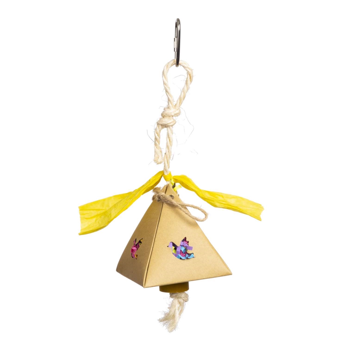 Picture of Prevue Pet 60244 Plucky Pyramid - Playfuls Forage & Engage Pet Toy&#44; Beige & Yellow