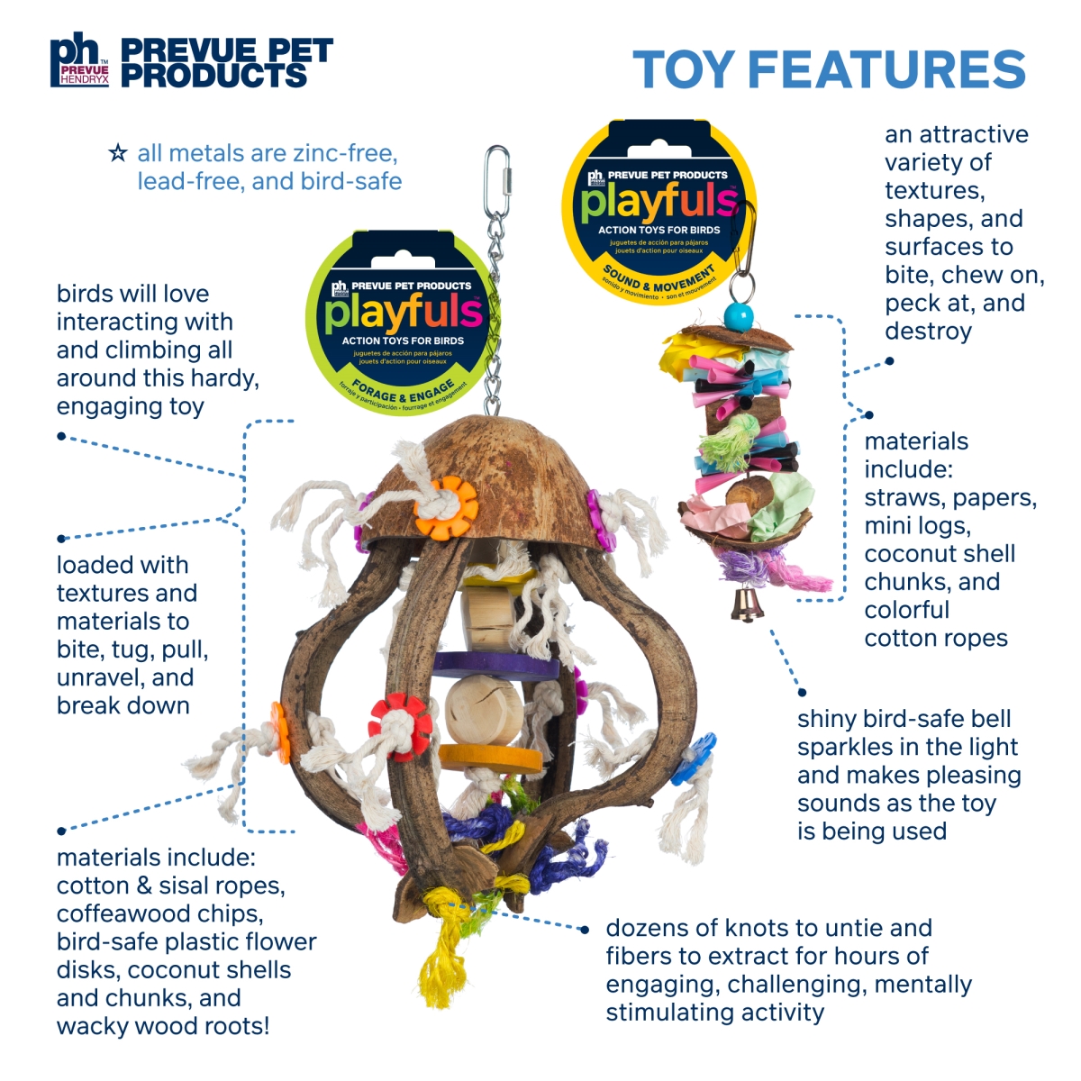 Picture of Prevue Pet Products 63008 Prevue Pet Products Big Birds and Parrots Toy Bundle 63008