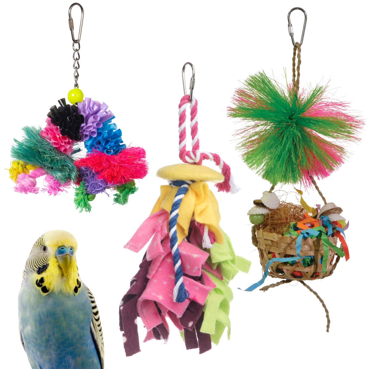 Picture of Prevue Pet Products 63010 Prevue Pet Products Preen & Pacify Bird Toy Bundle 63010