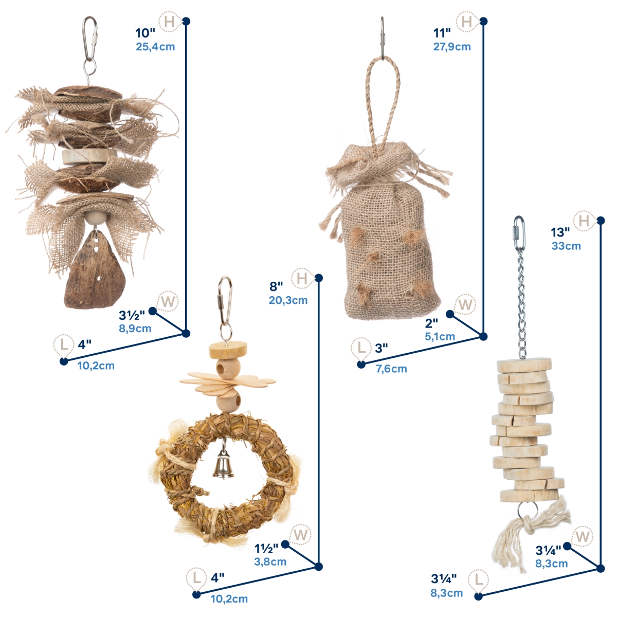 Picture of Prevue Pet Products 63011 Prevue Pet Products Wholesome Naturals Bird Toy Bundle 63011