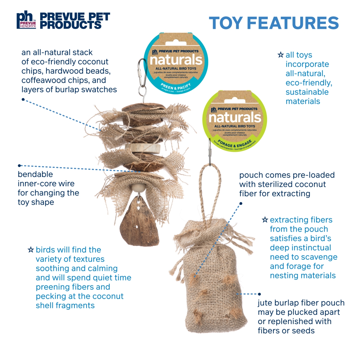 Picture of Prevue Pet Products 63011 Prevue Pet Products Wholesome Naturals Bird Toy Bundle 63011