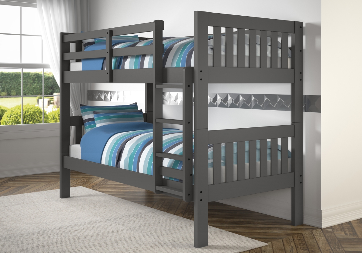 Picture of Donco Kids PD-1010-3DG-TT Twin Over Mission Bunk Bed&#44; Dark Grey