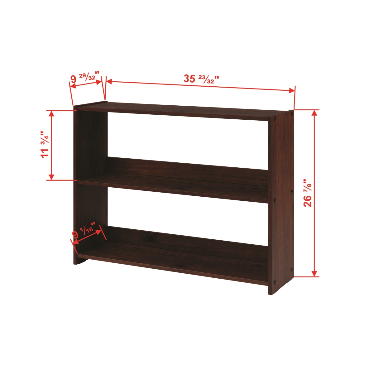 Picture of Donco Kids PD-7600-DCP Double Twin Loft Bookcase - Dark Cappuccino