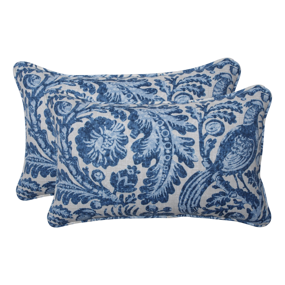Picture of Pillow Perfect 607450 Outdoor & Indoor Tucker Resist Azure Rectangular Throw Pillow&#44; Blue - Set of 2