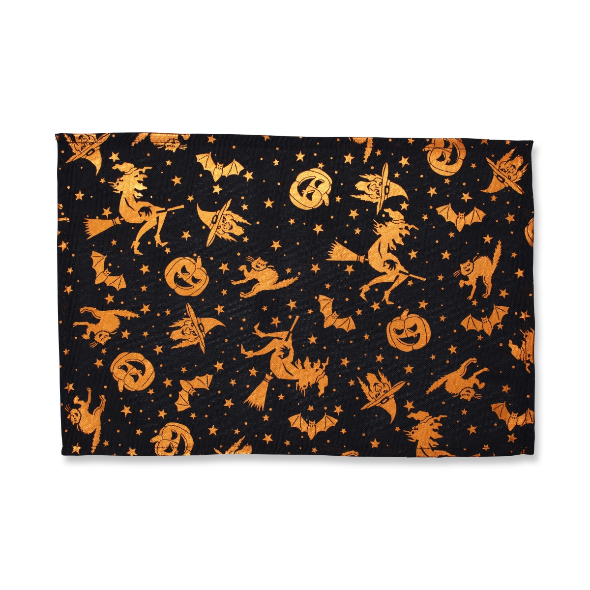 Picture of Pillow Perfect 629810 Metallic Halloween Placemat, Black & Orange