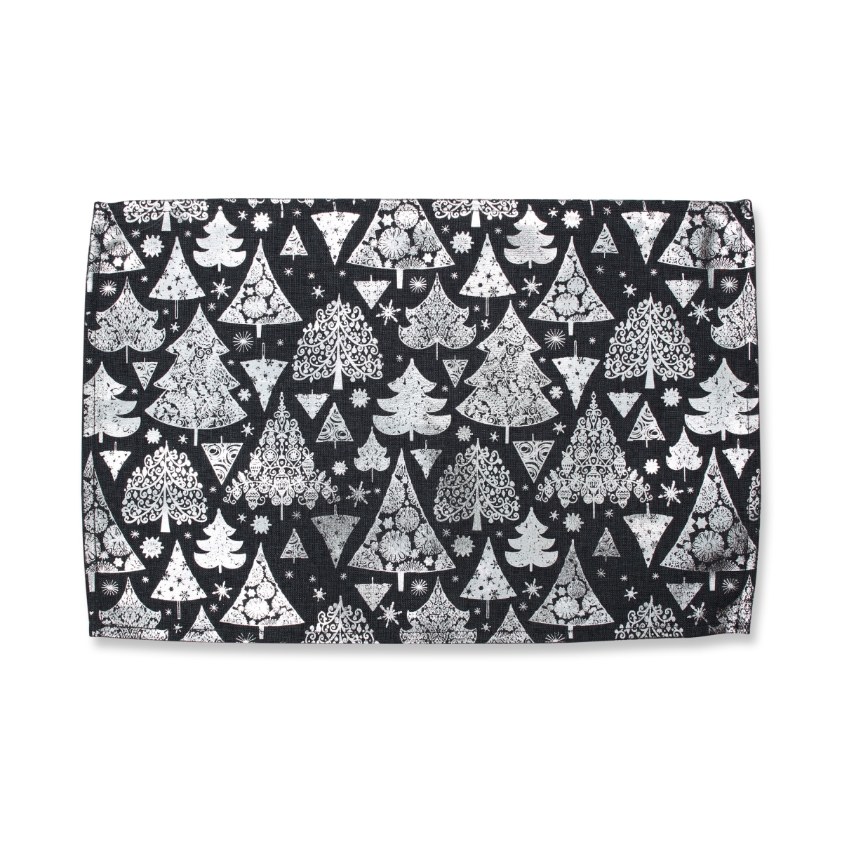 Picture of Pillow Perfect 629759 Metallic Christmas Trees Placemat, Gray - Set of 2