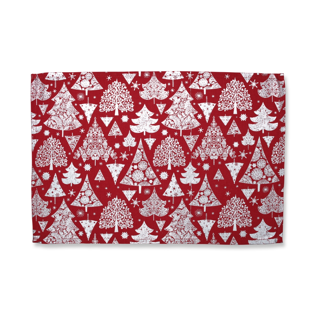 Picture of Pillow Perfect 629780 Metallic Christmas Trees Placemat, Red - Set of 2
