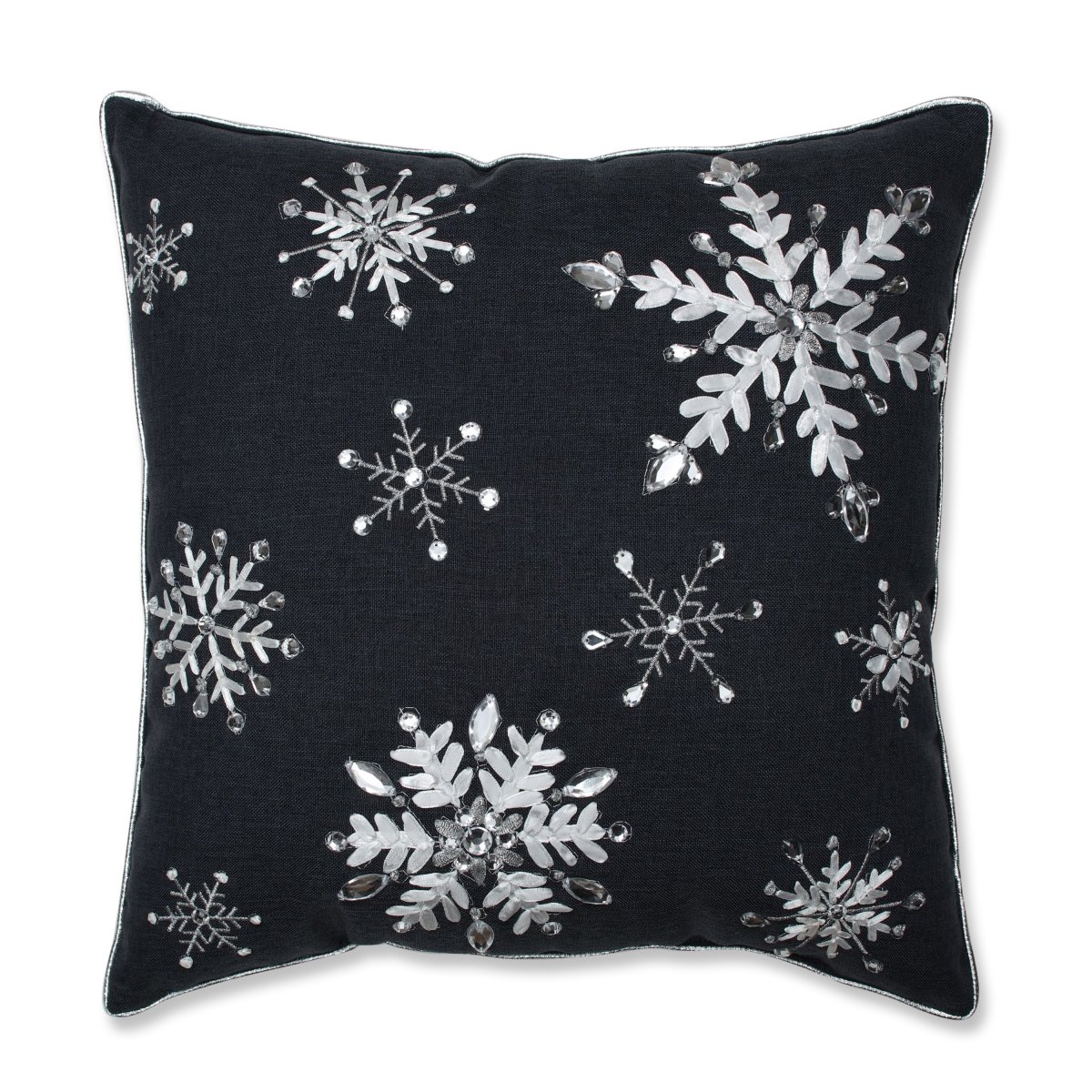 Picture of Pillow Perfect 629902 16 in. Jeweled Christmas Throw Pillow - Gray