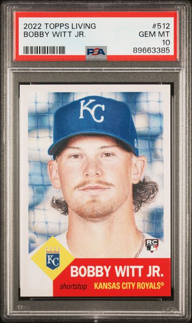 Picture of Powers Sports Memorabilia 114185200 Bobby Witt 2022 Topps Living Set Baseball Rookie Card RC - No.512 Graded PSA 10