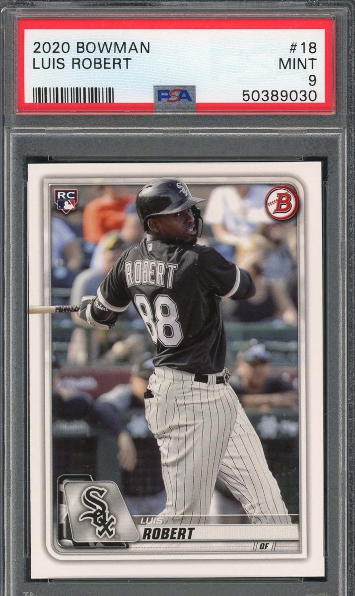 Picture of Powers Sports Memorabilia 113124126 Luis Robert 2020 Bowman Baseball Rookie Card RC - No.18 Graded PSA 9 MINT