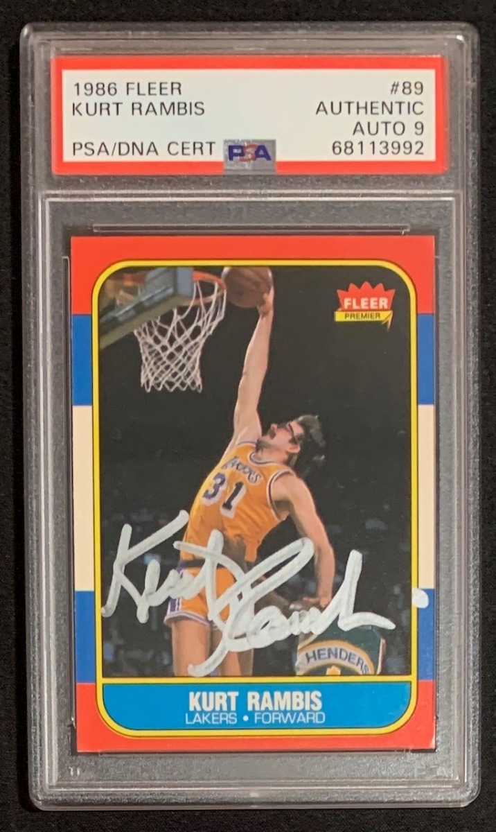 Picture of Powers Sports Memorabilia 114181624 Kurt Rambis 1986 Fleer Basketball Signed Rookie Card - No.89 Auto Graded PSA 9