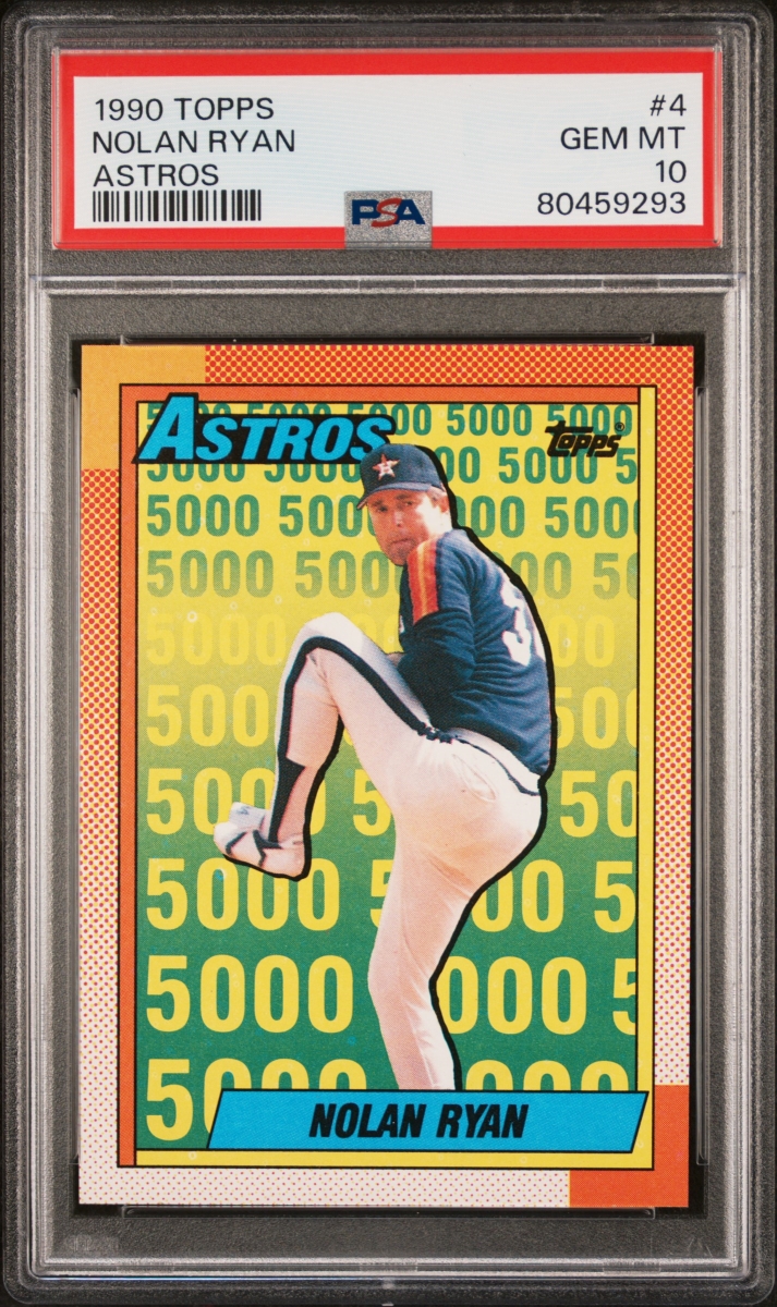 Picture of Powers Sports Memorabilia 114184229 Nolan Ryan 1990 Topps Astros Baseball Card - No.4 Graded PSA 10