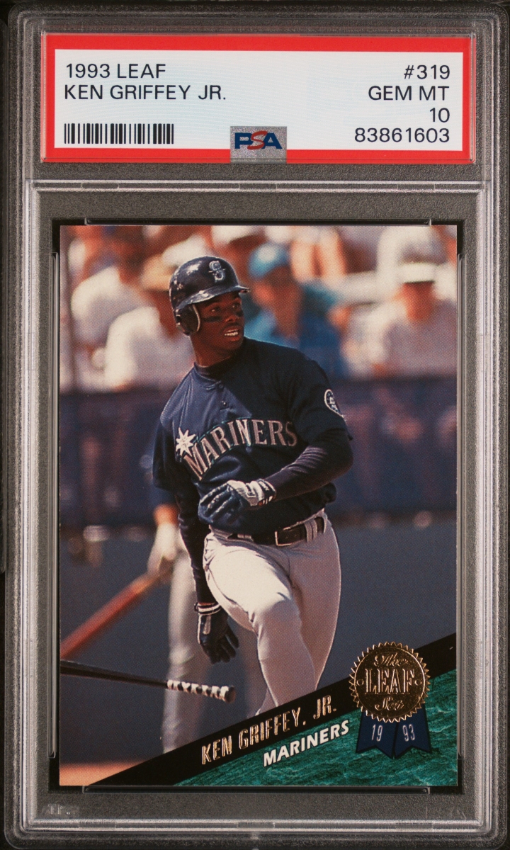 Picture of Powers Sports Memorabilia 114184439 Ken Griffey Jr 1993 Leaf Baseball Card - No.319 Graded PSA 10