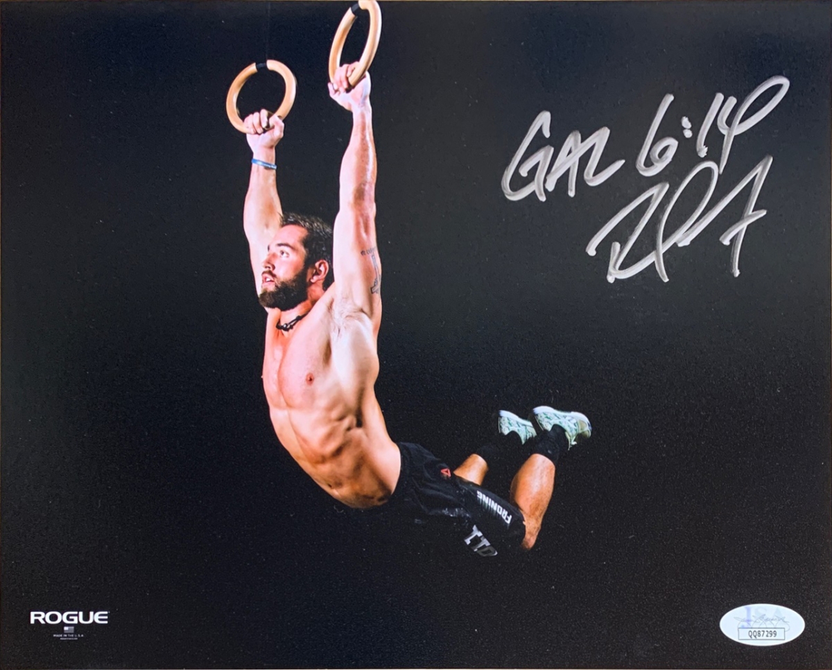 Picture of Powers Sports Memorabilia 114179630 Rich Froning Jr Autographed Fitness Signed Muscle Up 8 x 10 Photo JSA COA