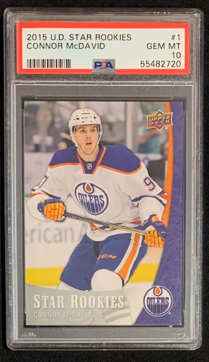 Picture of Powers Sports Memorabilia 114181912 Connor McDavid 2015 Upper Deck Star Rookies Hockey Card - No.1 Graded PSA 10