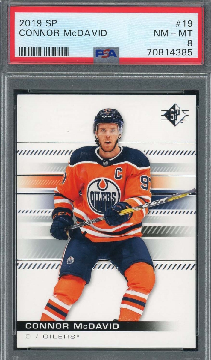 Picture of Powers Sports Memorabilia 114182032 Connor McDavid 2019 Upper Deck SP Hockey Card - No.19 Graded PSA 8